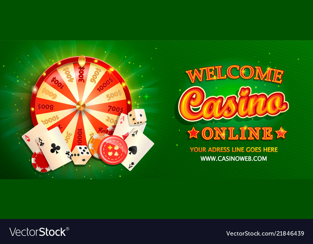 Welcome Online Casino Banner Royalty Free Vector Image