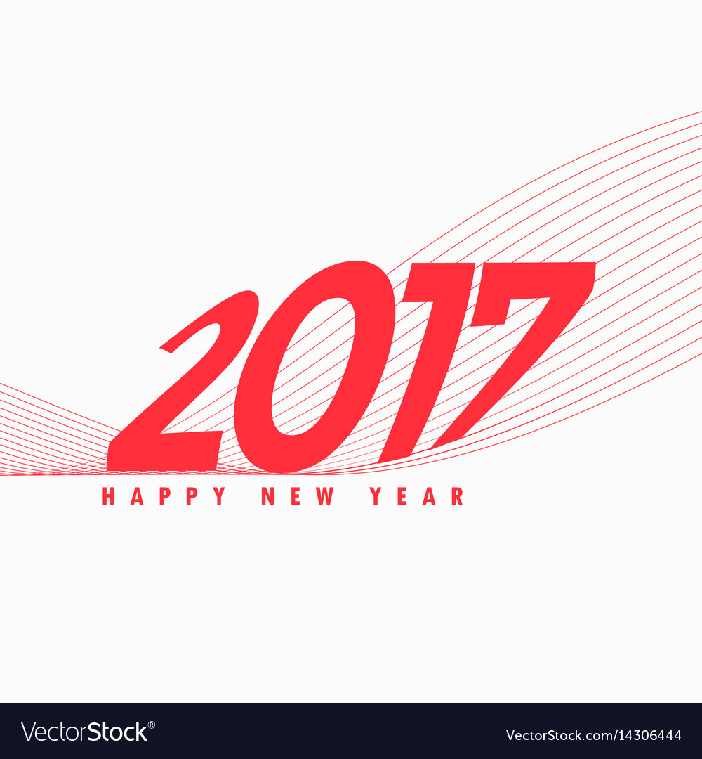 2017 text in red color with line wave