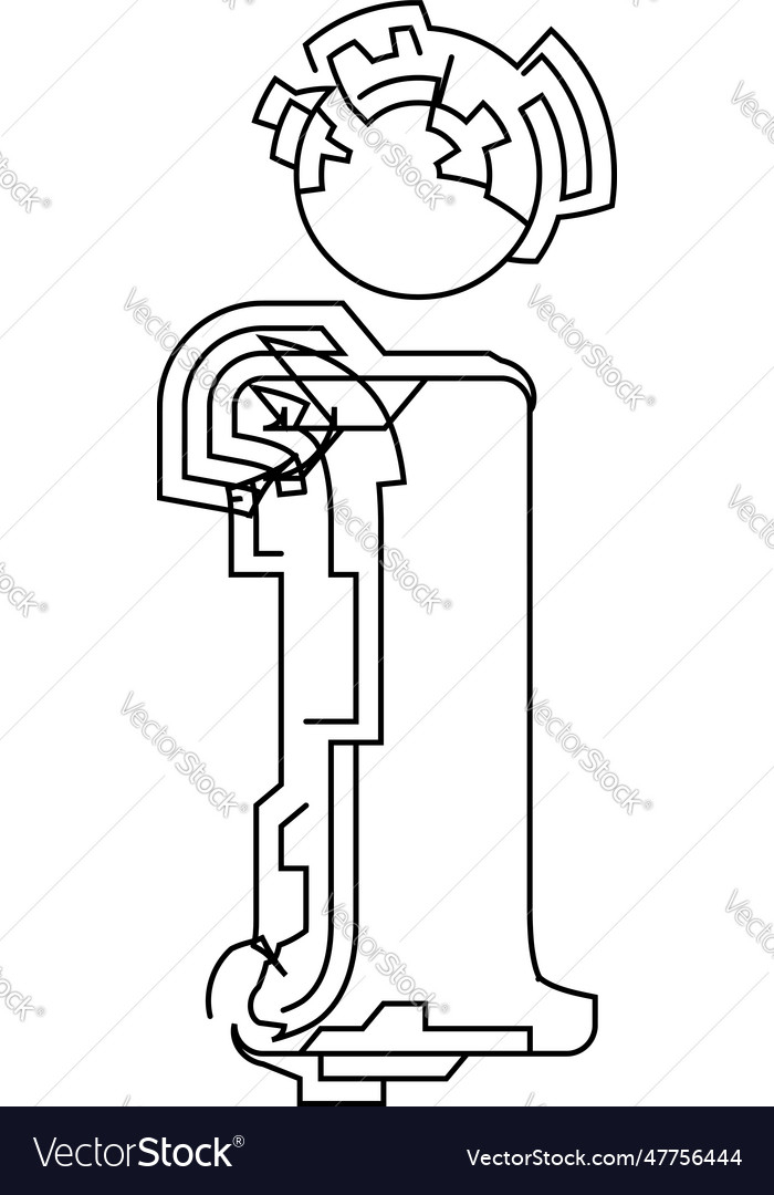 Architectural project font technical draw style Vector Image Architectural project font technical draw style