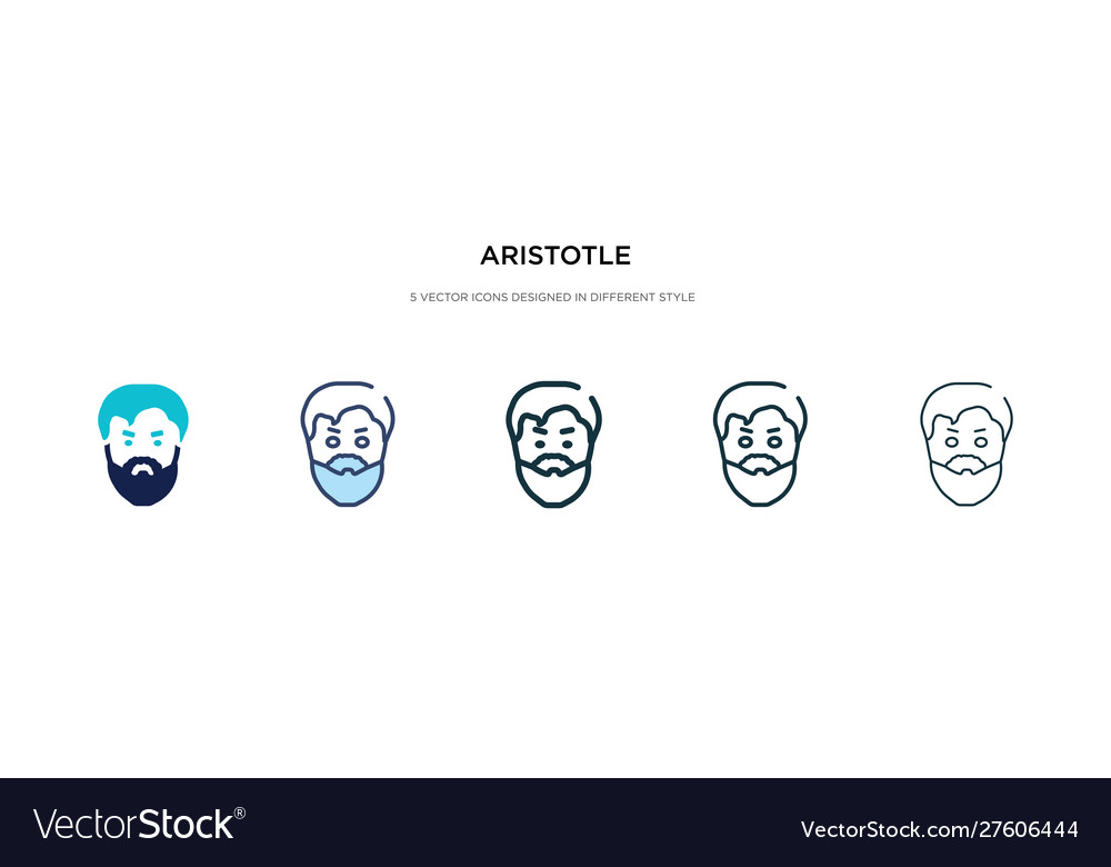 Aristoteles Ikone in verschiedenen Stil zweifarbig