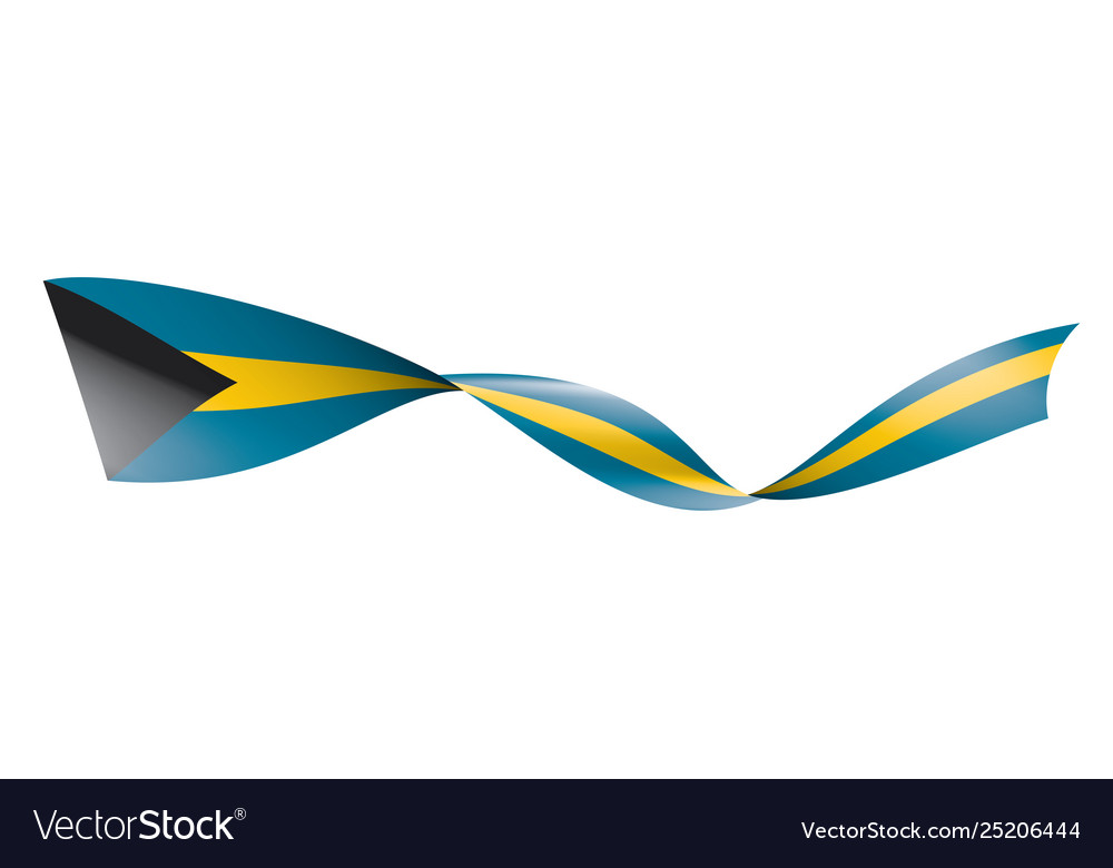 Bahamas flag on a white vector image Bahamas flag on a white