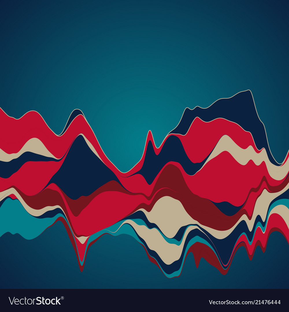 Big data visualization streamgraph futuristic vector image Big data visualization streamgraph futuristic