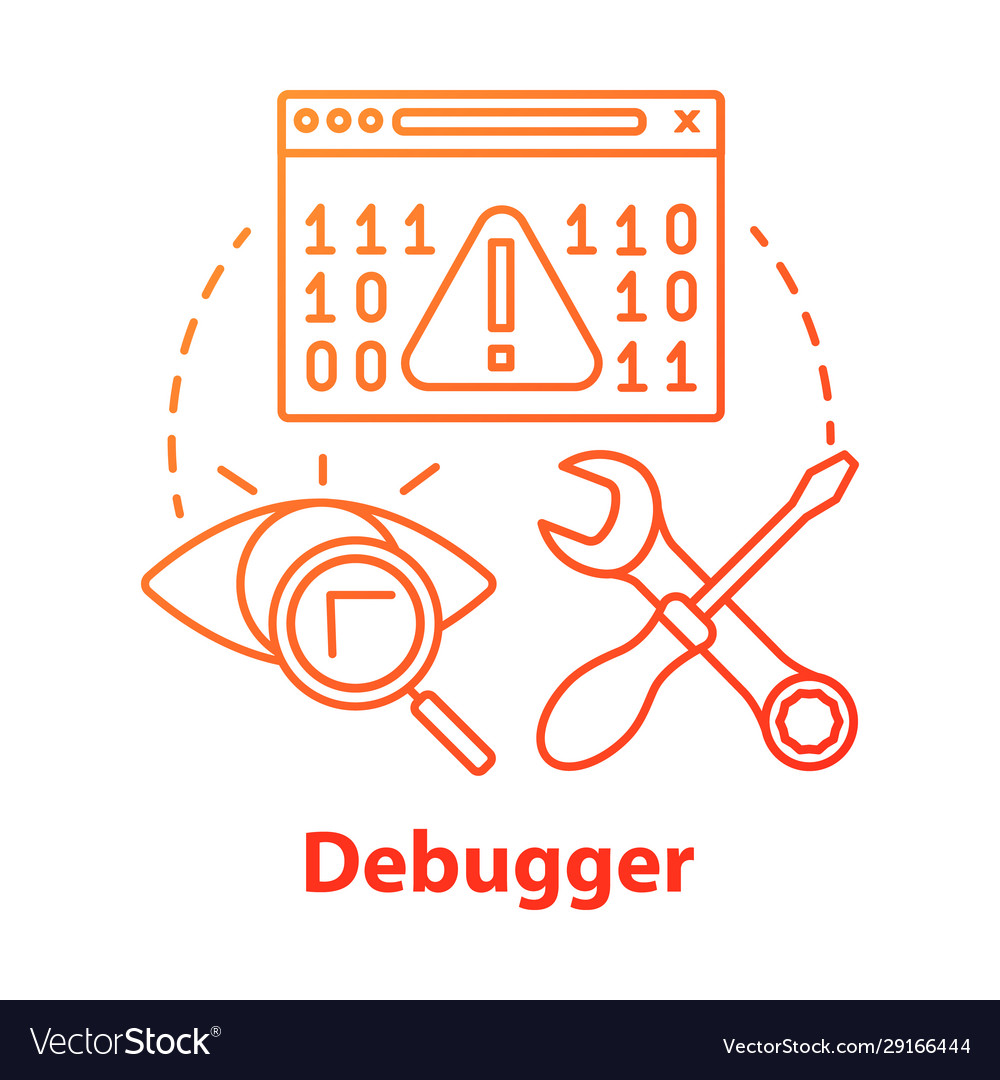Debugger concept icon debugging tool testing vector image Debugger concept icon debugging tool testing