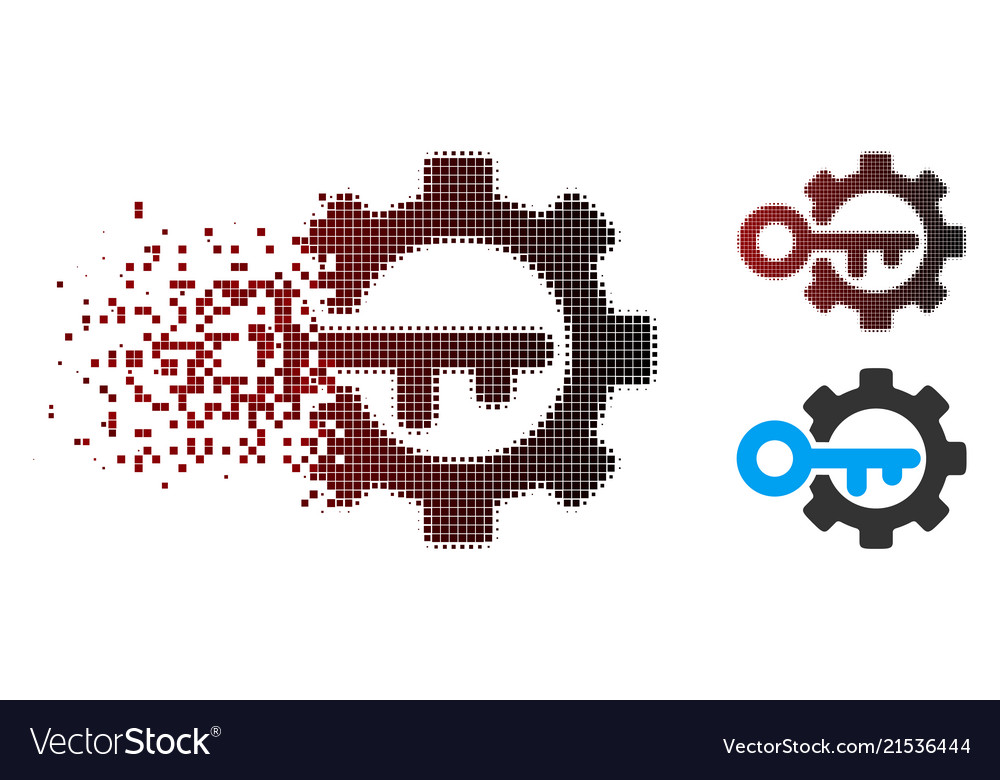 Decomposed pixel halftone key options icon