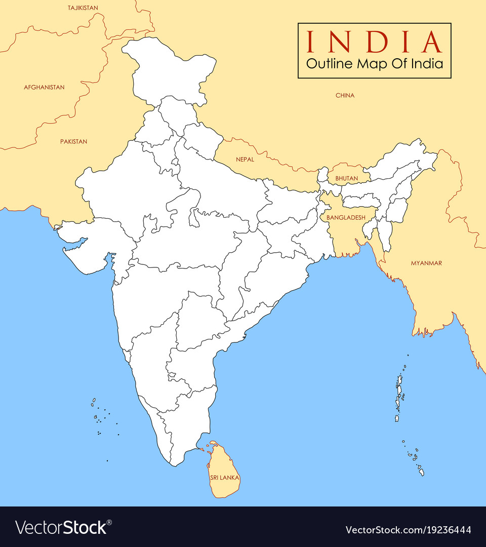 How Is India Distinct From The Rest Of Asia Detailed map of india asia with all states and Vector Image
