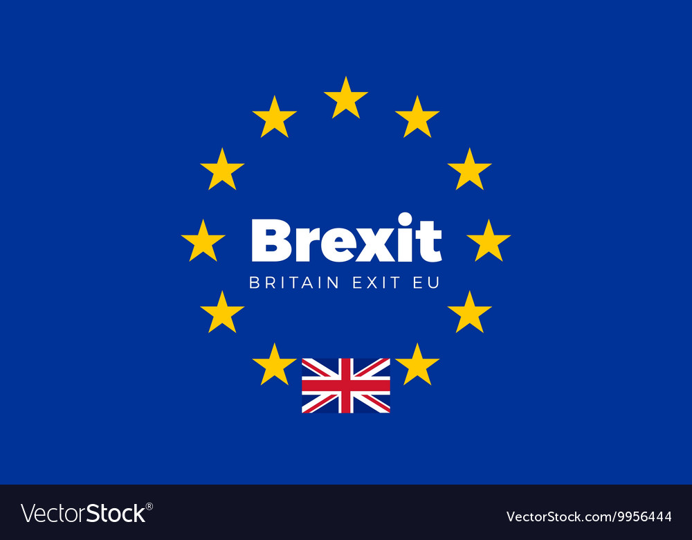 Flag of Britain on European Union Brexit Vector Image