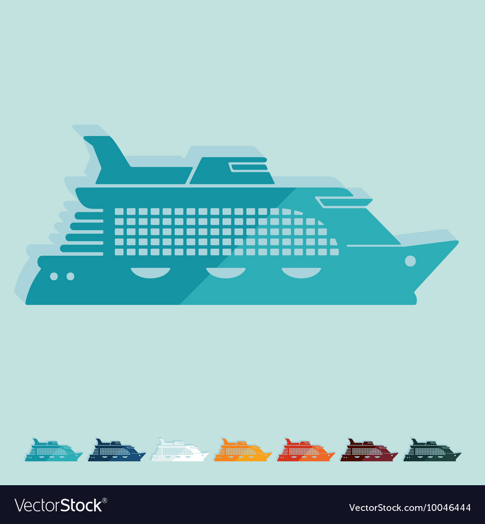 Flat design cruise ship Royalty Free Vector Image