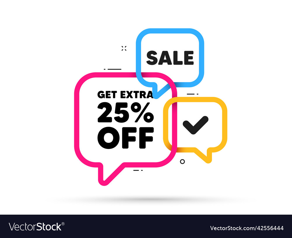 get-extra-25-percent-off-sale-discount-offer-sign-vector-image