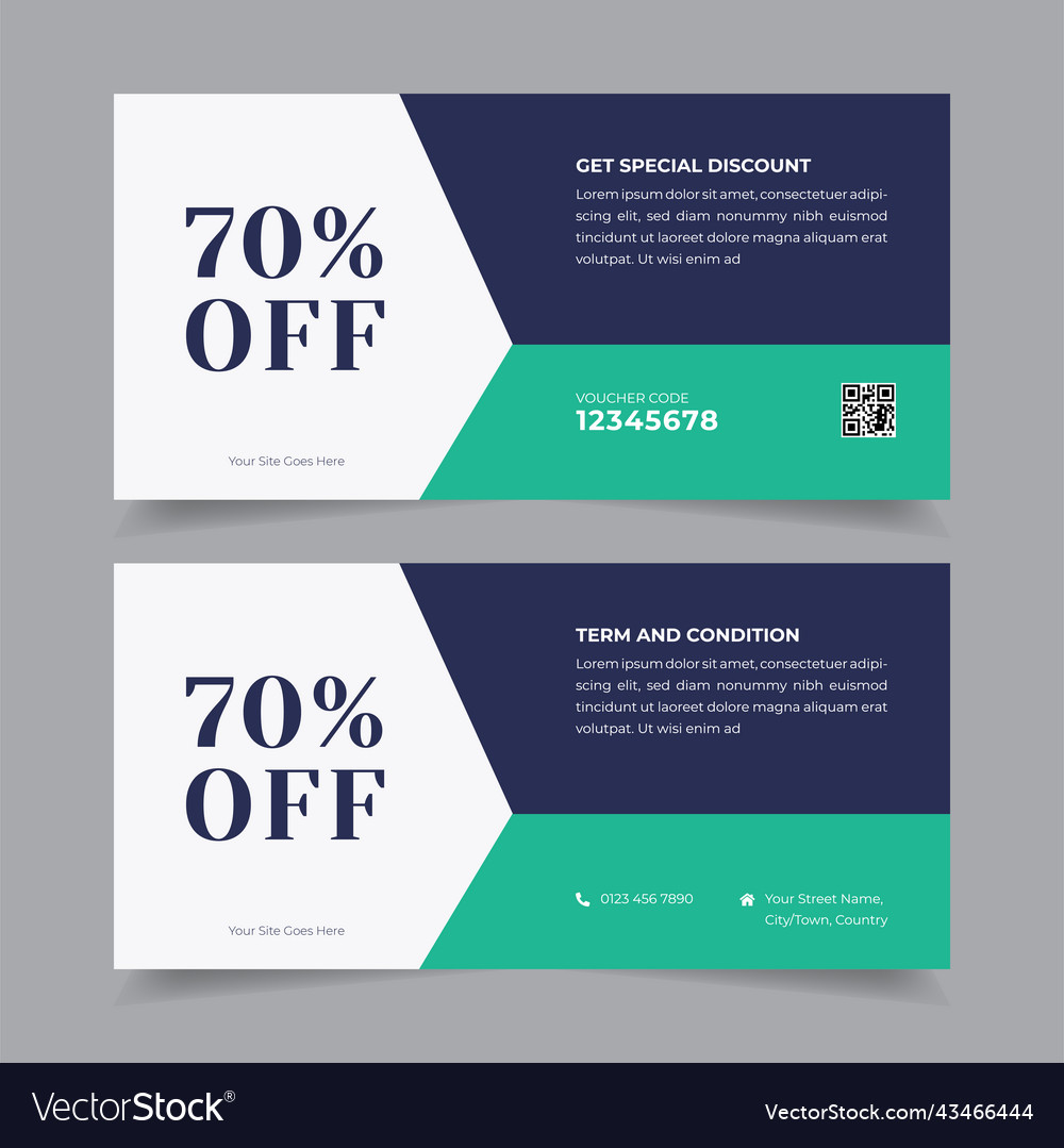 Gift voucher template promotion sale for business vector image Gift voucher template promotion sale for business