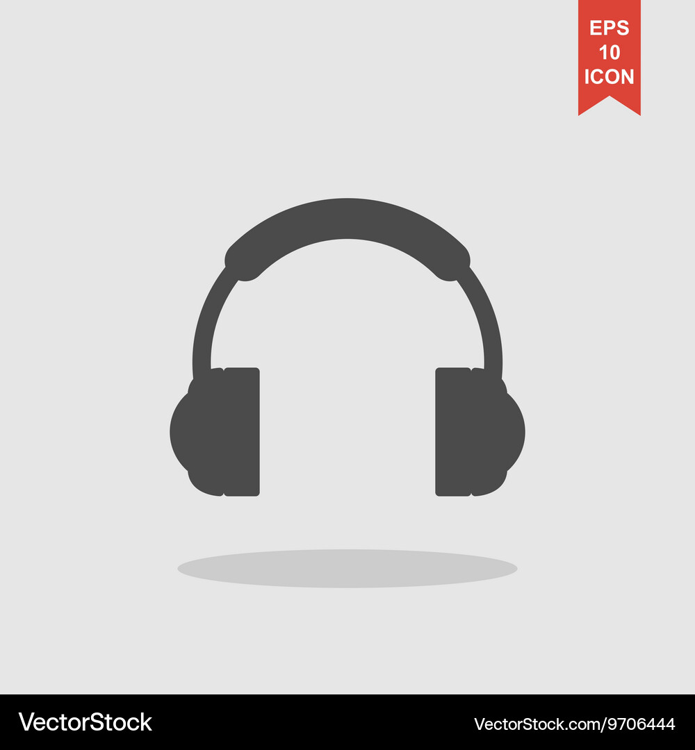 Headphone icon flat Royalty Free Vector Image - VectorStock