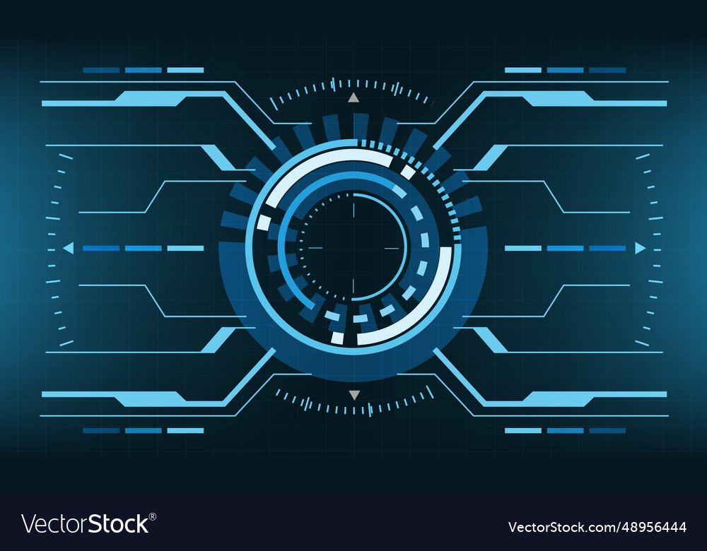Hud sci-fi interface screen view geometric vector image Hud sci-fi interface screen view geometric