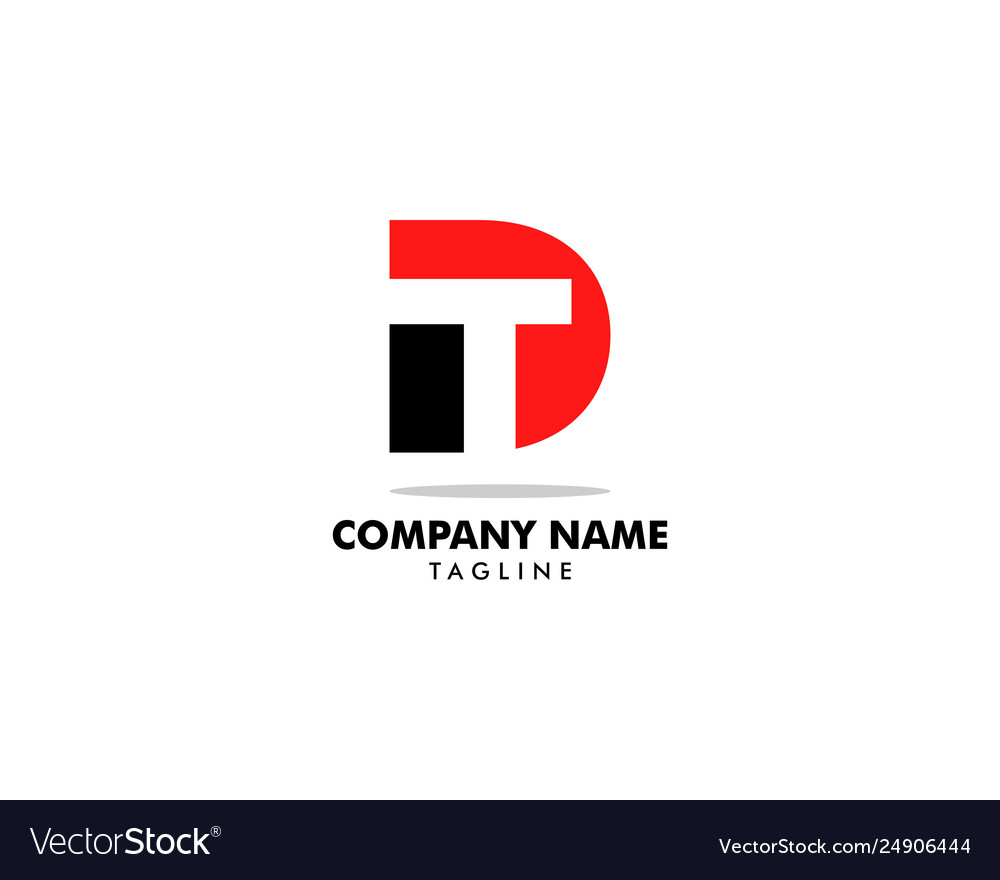 Initial letter dt logo template design Royalty Free Vector