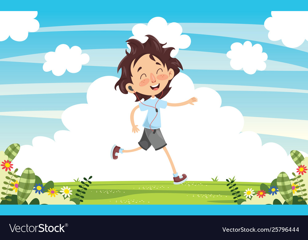 Kid running Royalty Free Vector Image - VectorStock