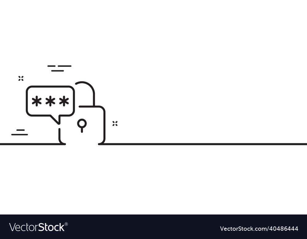 Lock line icon padlock password sign minimal