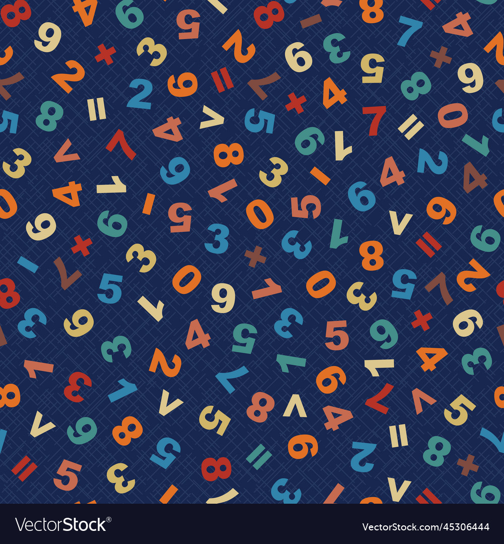 Mathematical seamless pattern numbers vector image Mathematical seamless pattern numbers