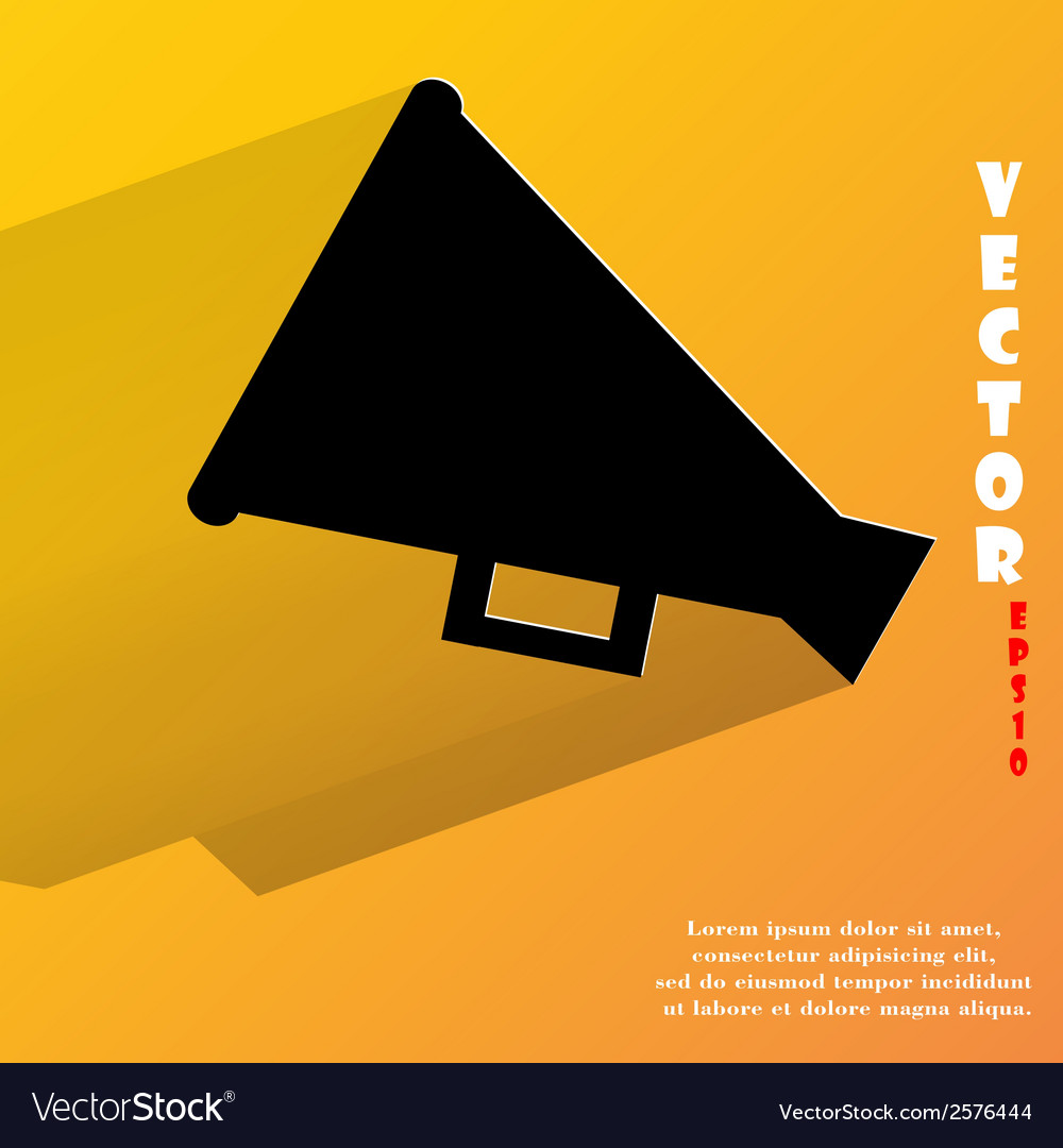 Megaphone loud-hailer flat modern web button Vector Image