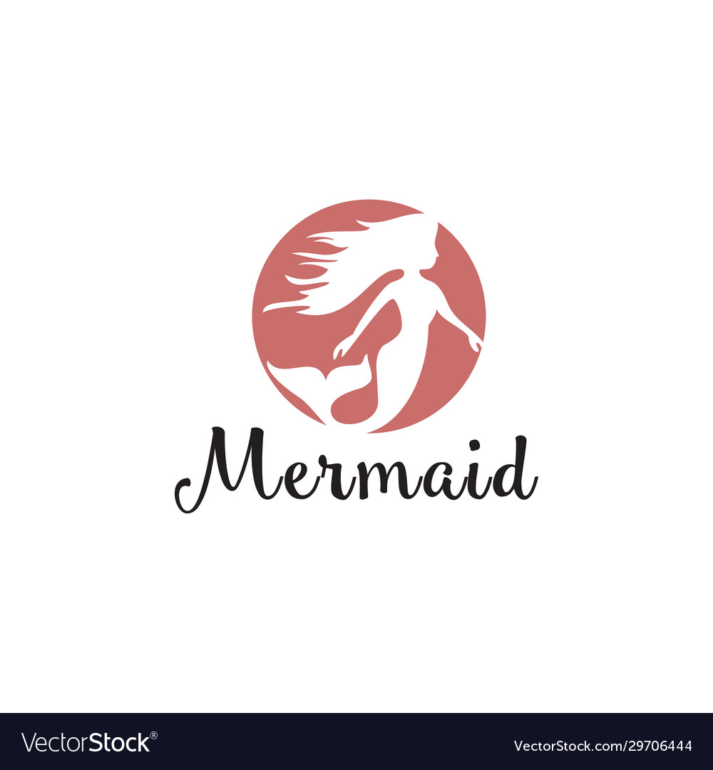 Mermaid icon logo design template