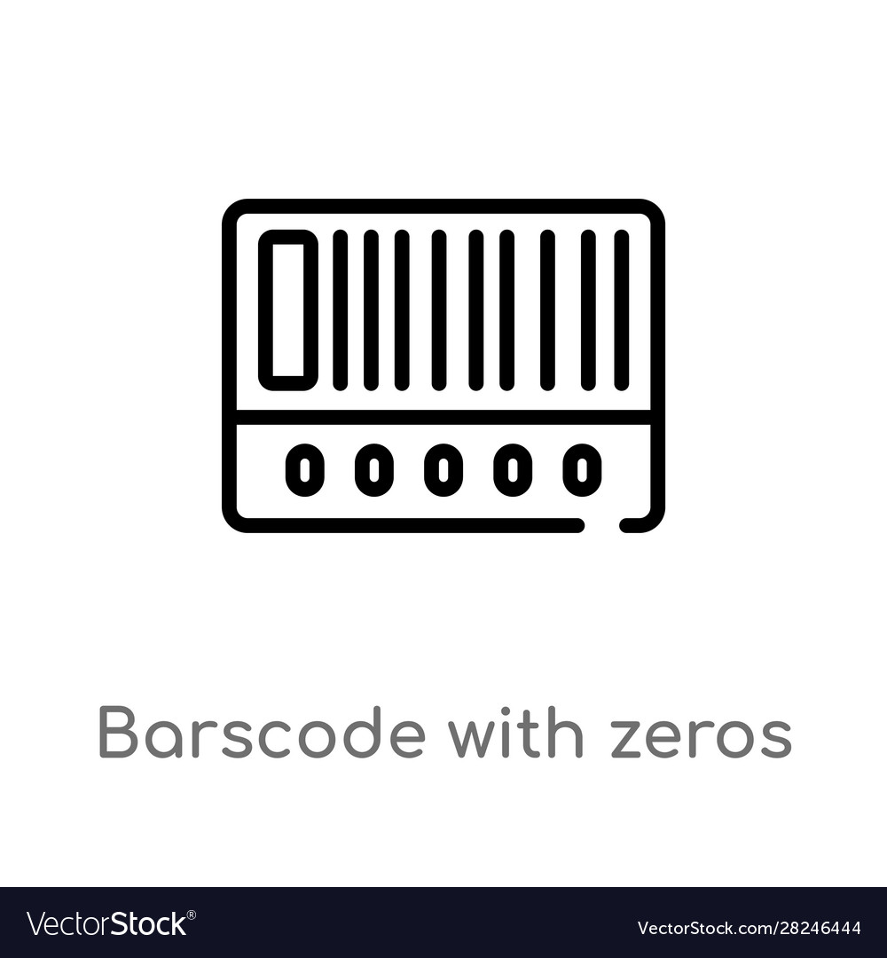 Outline barscode with zeros icon isolated black