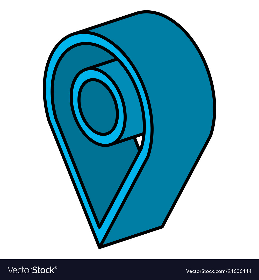 Pin pointer location isometric icon vector image Pin pointer location isometric icon