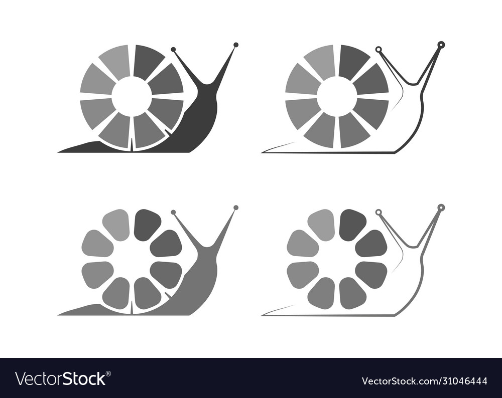 Set snail too slow loading icon in flat vector image Set snail too slow loading icon in flat
