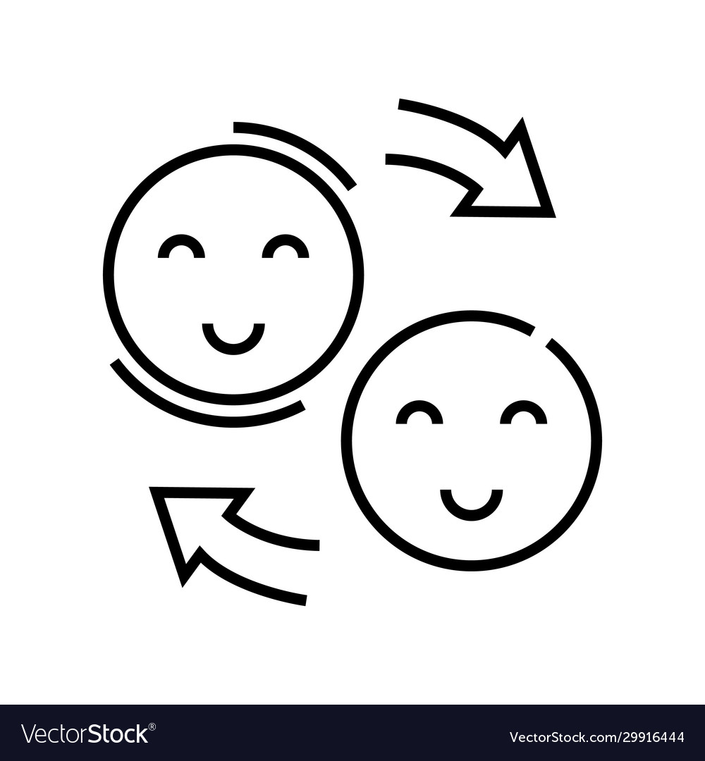 Sharing emotions line icon concept sign outline