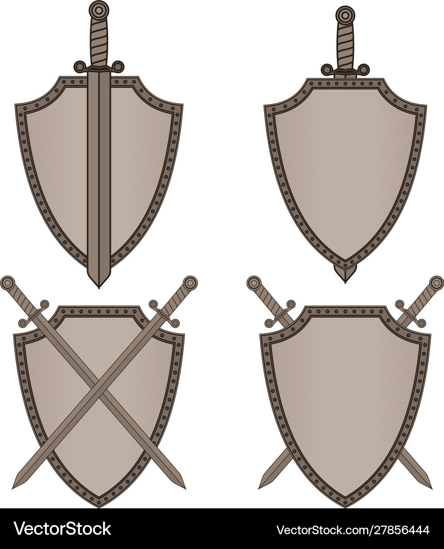 Shield and swords Royalty Free Vector Image - VectorStock