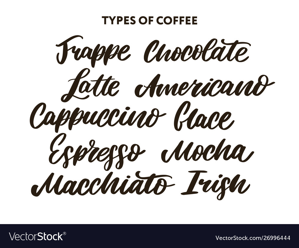 Types coffee quotes and titles modern hand