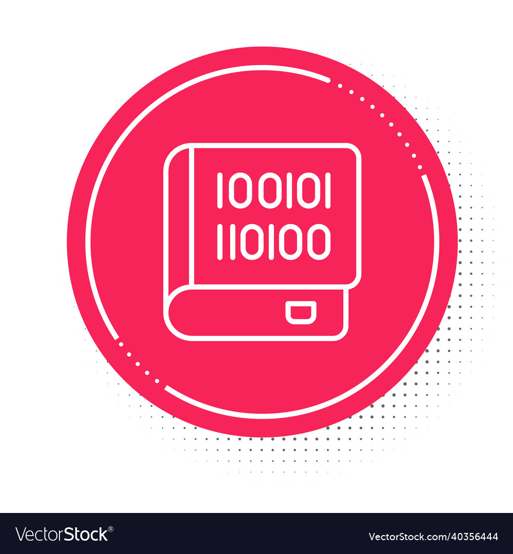 White line books about programming icon isolated vector image White line books about programming icon isolated
