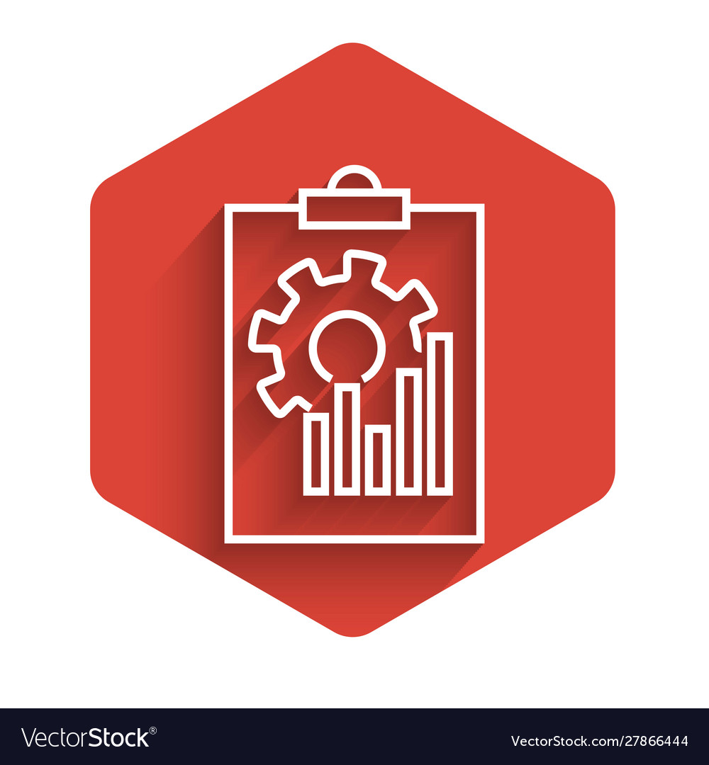 White line clipboard with graph chart icon Vector Image White line clipboard with graph chart icon