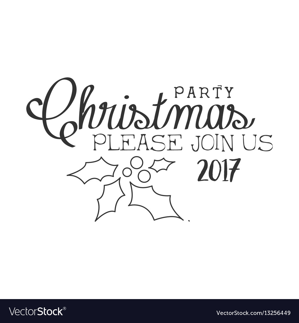 2017 christmas party black and white invitation Vector Image