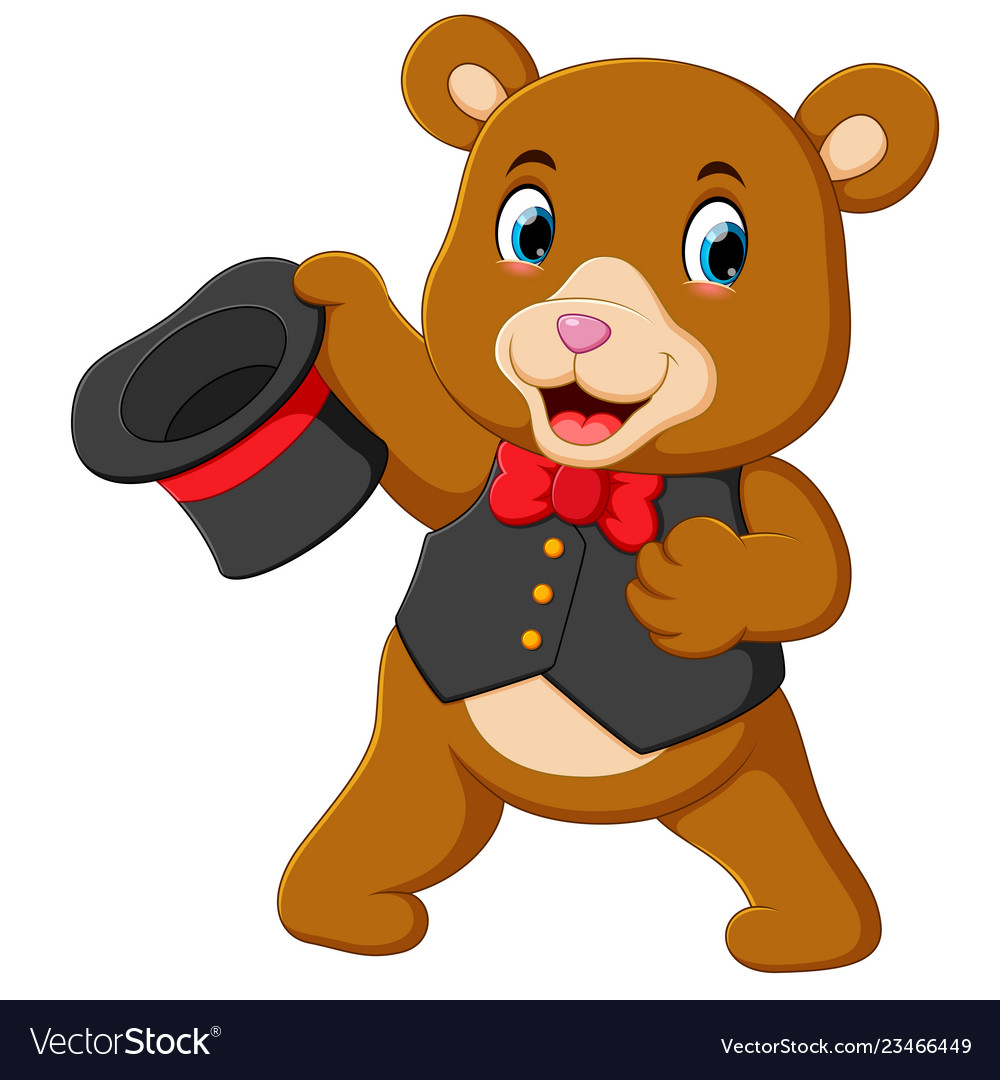 A big circus bear uses the best costume Royalty Free Vector