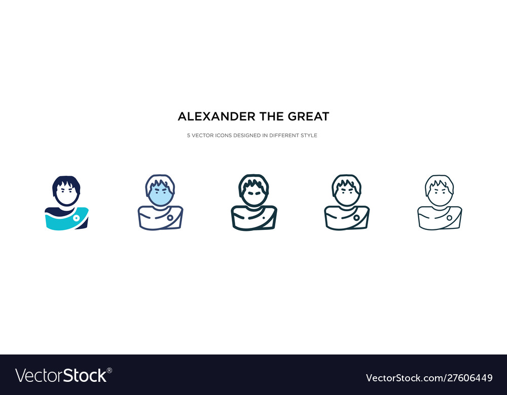 Alexander great icon in different style two
