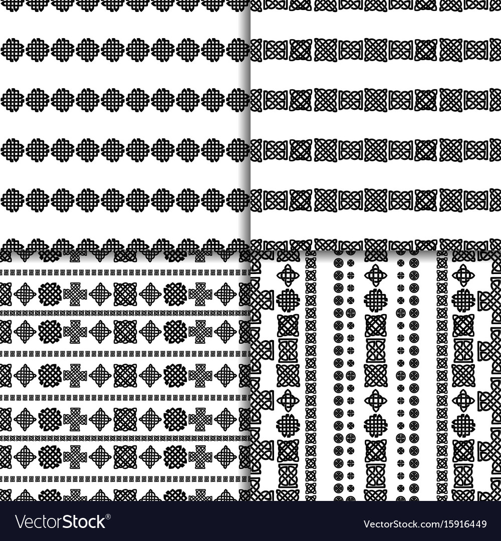 Celtic knot seamless pattern set