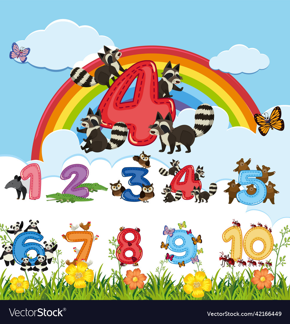 Counting numbers from zero to nine
