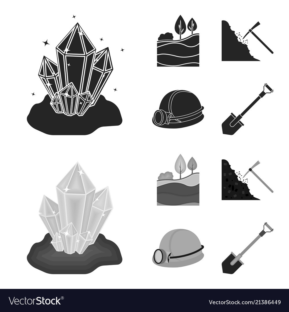 Crystals coal seam pickaxe helmet