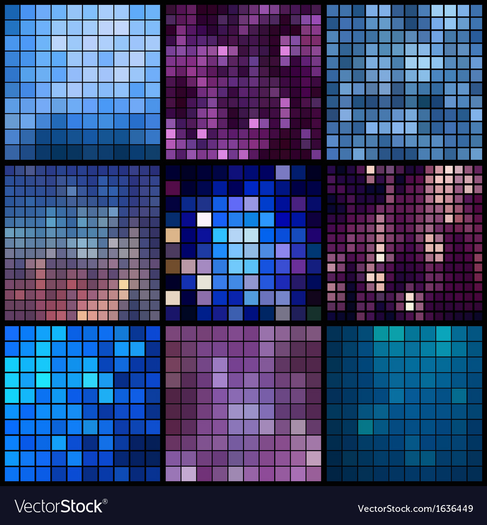 Dark Blue Pixel Mosaic Background