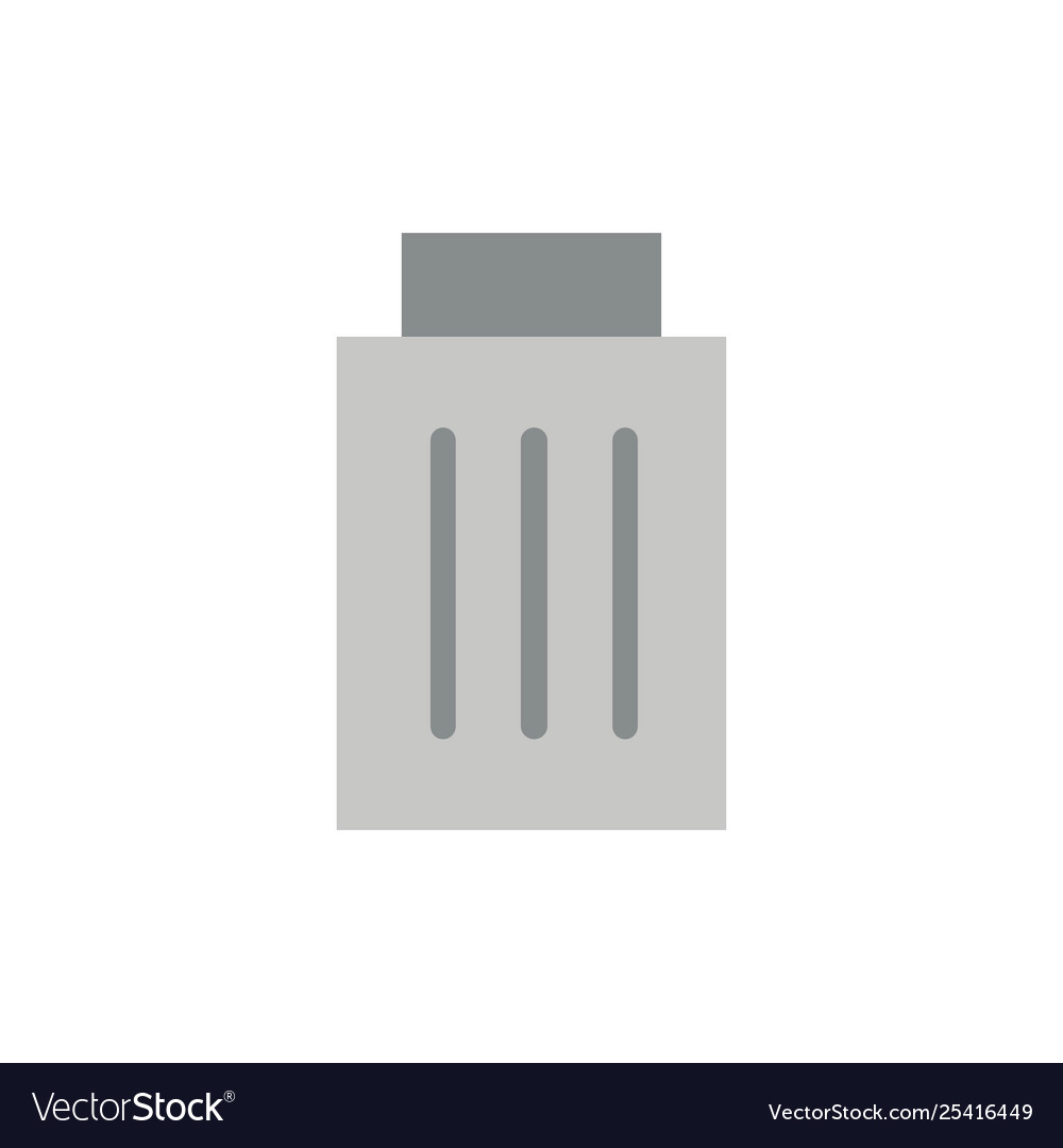 Delete interface trash user flat color icon vector image Delete interface trash user flat color icon