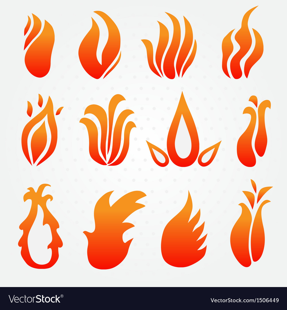 Flame Icon Set - Fire Elements