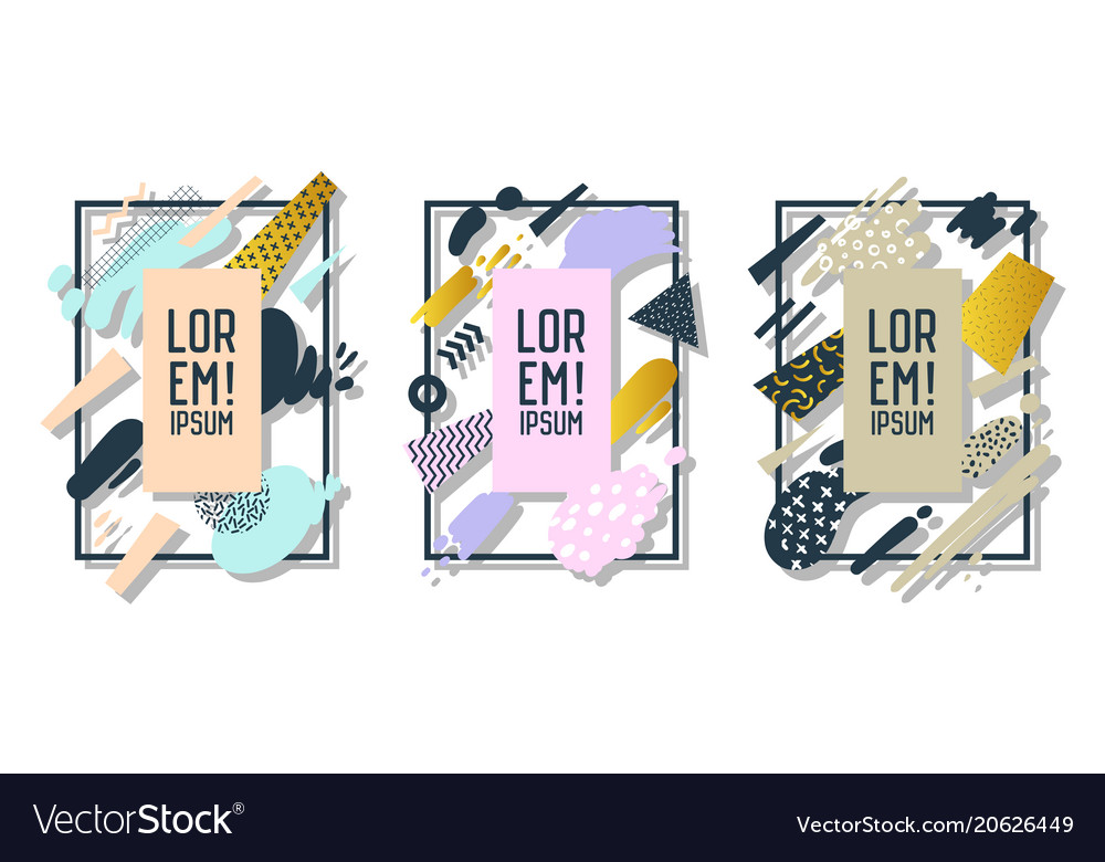 Futuristic frames with abstract geometric elements