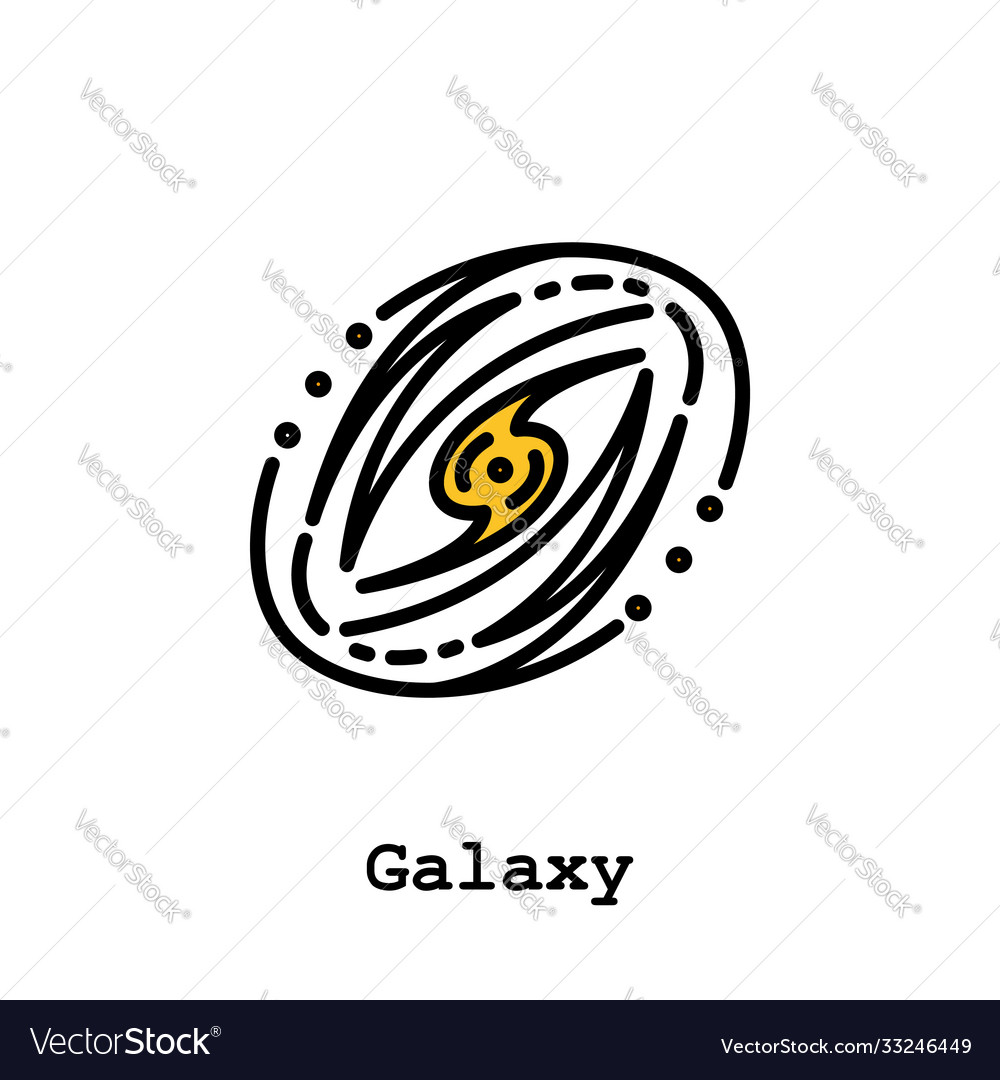 Galaxy color icon thin line linear outline