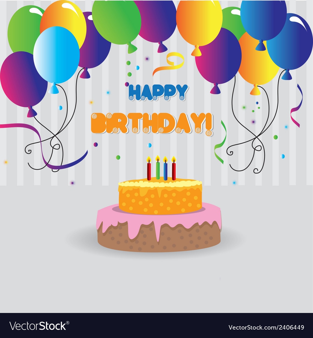 Happy birthday design over gray background Vector Image