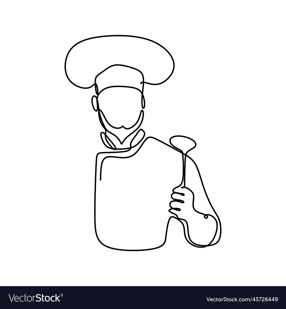 One chef draws a continuous line showing