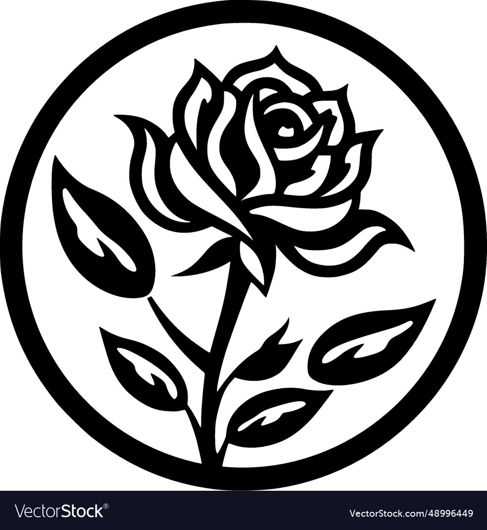 Rose - minimalist and flat logo