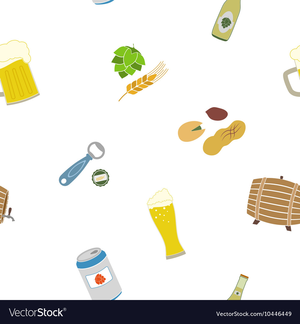 Seamless pattern with beer icons