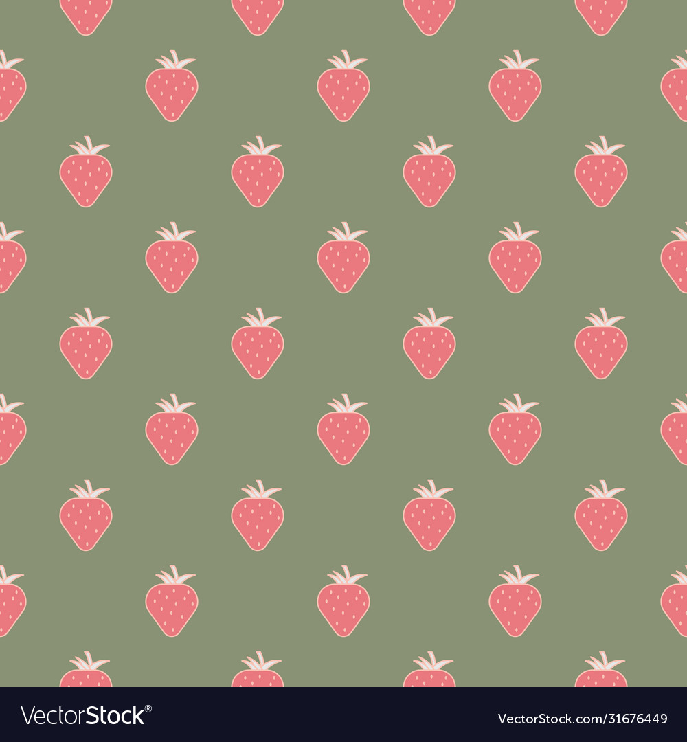 Seamless pattern with simple strawberry icon