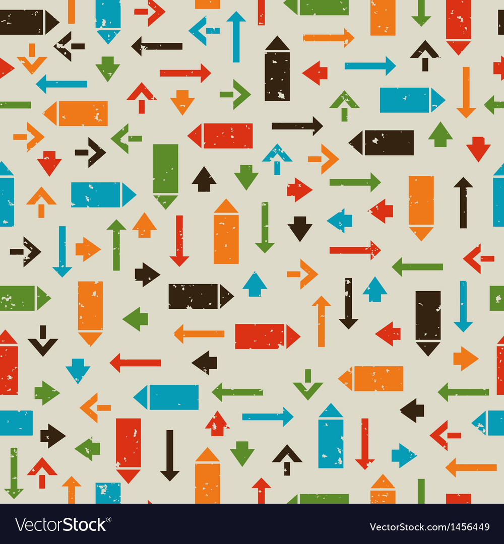 Seamless retro pattern with pointers arrows
