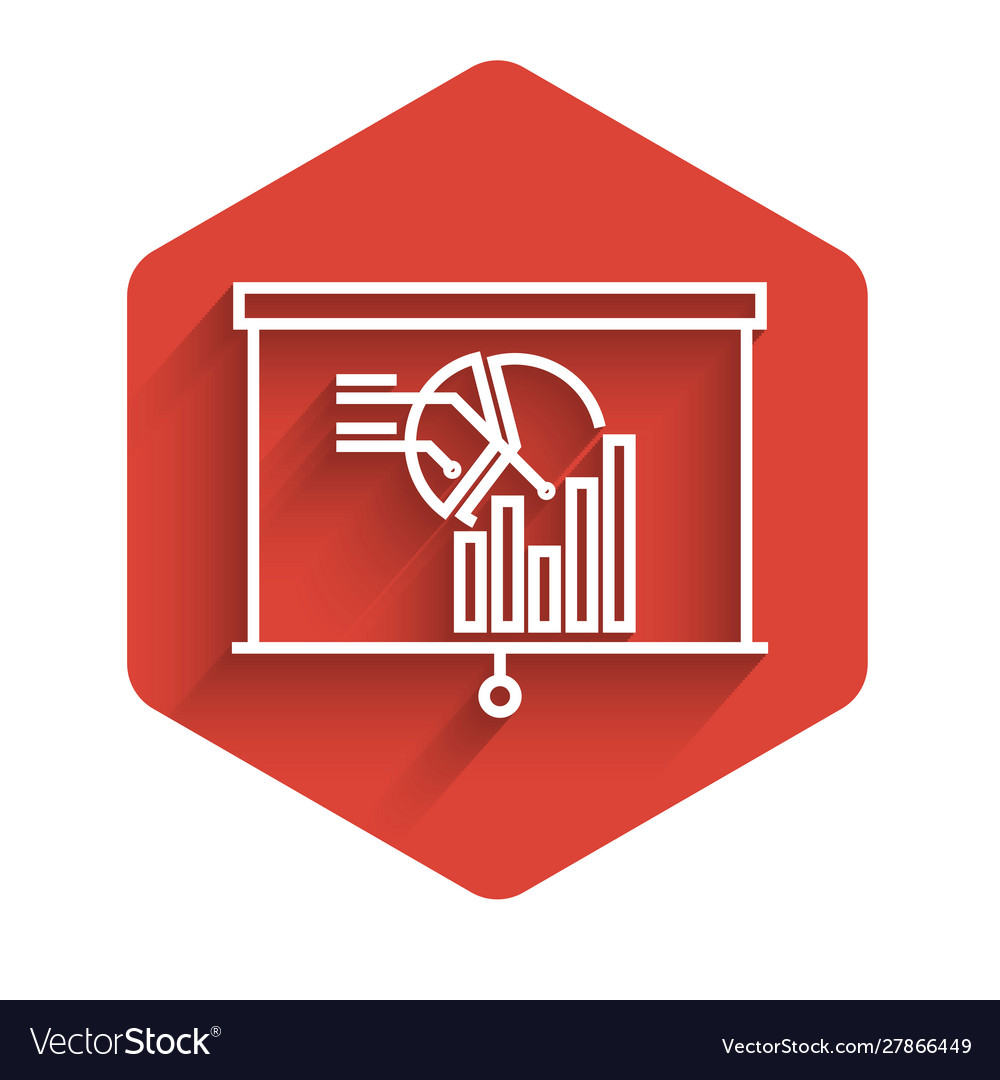 White line board with graph chart icon isolated vector image White line board with graph chart icon isolated