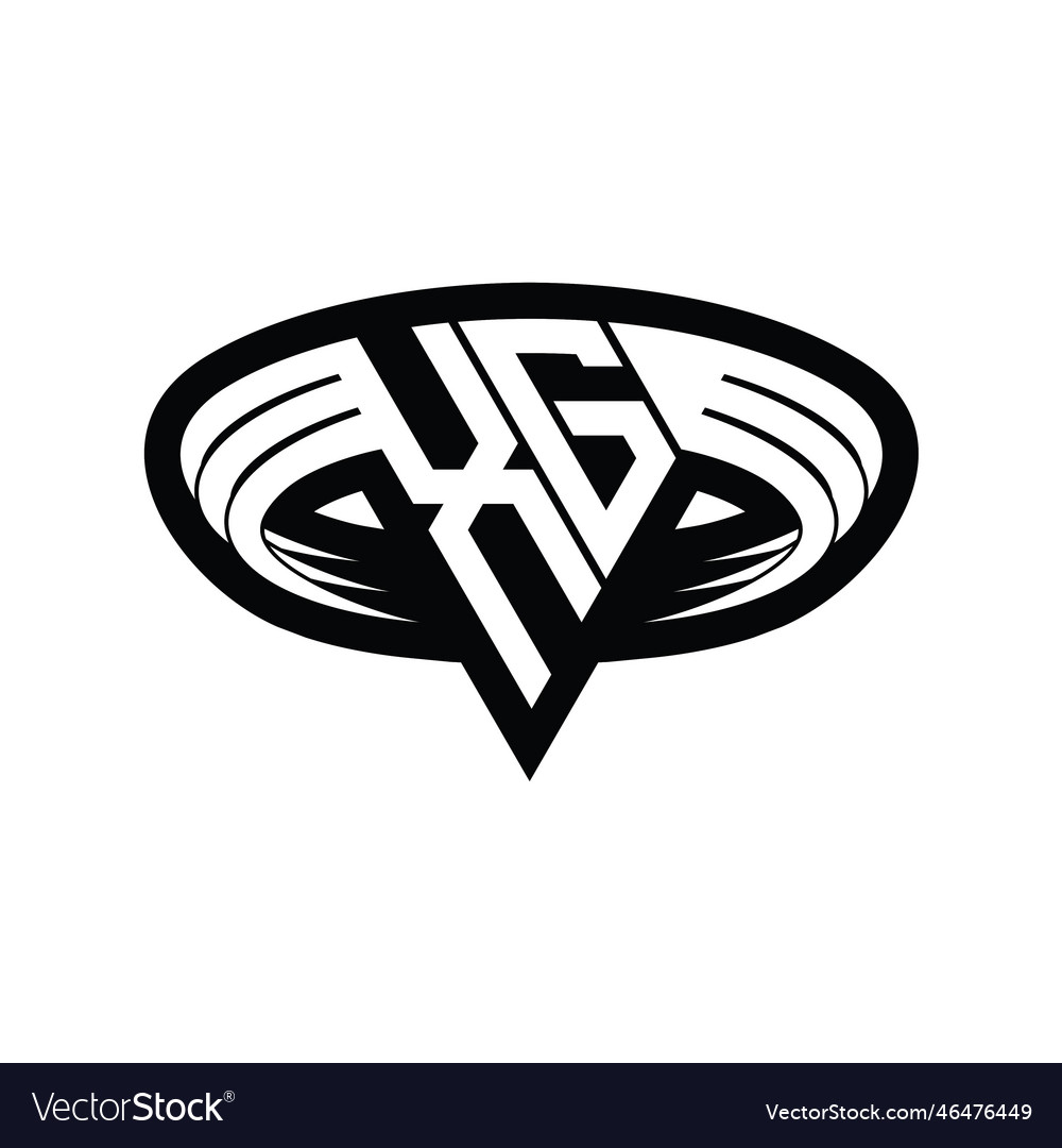 Xg logo monogram with triangle shape slice