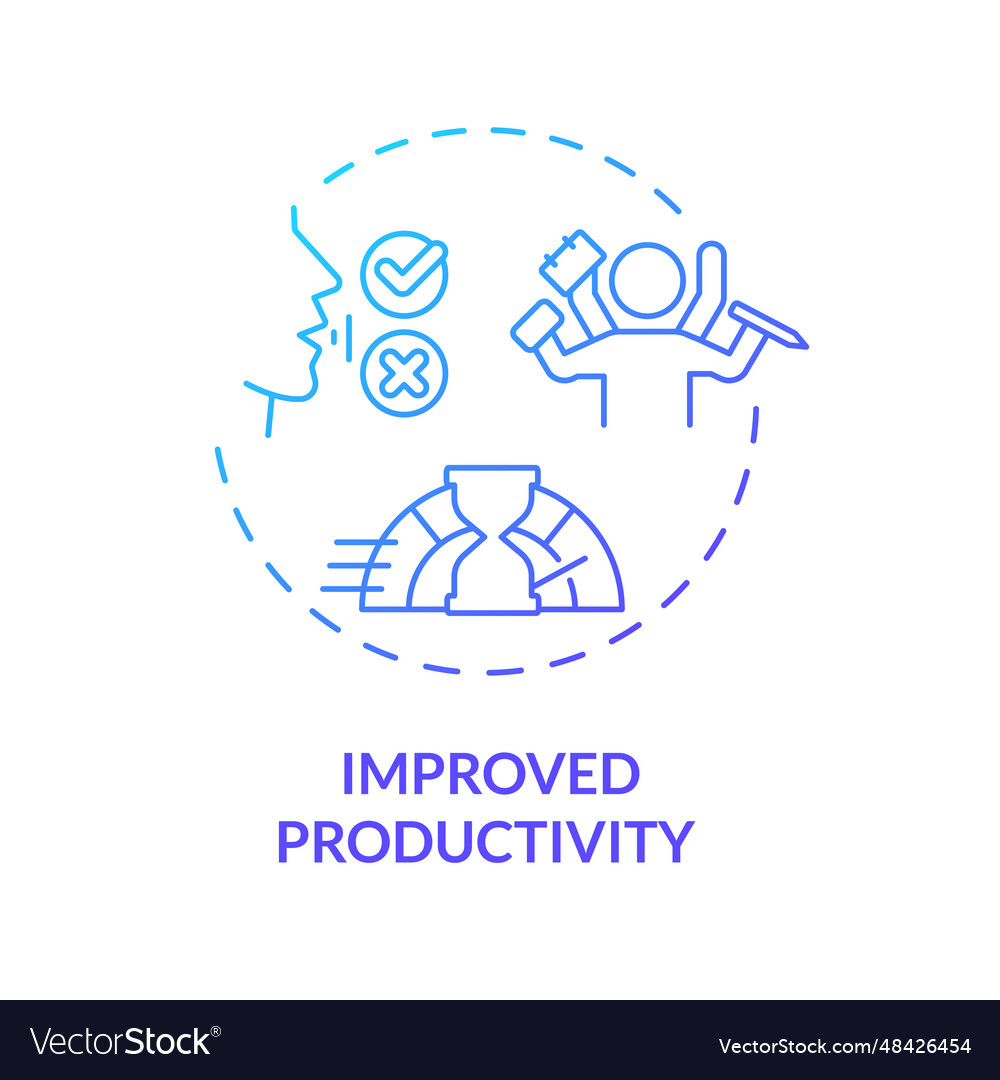 2d improved productivity gradient icon concept Vector Image