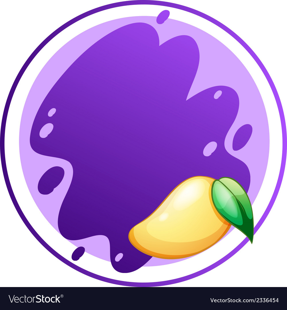 An Empty Round Template With A Mango Royalty Free Vector An Empty Round Template With A Mango Vector Image